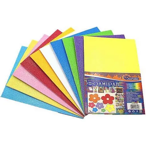 Набір кольорового фоамірану з глітером Bambi 17IA4-MIX 1,7-0,1 мм 10 аркушів - фото 1