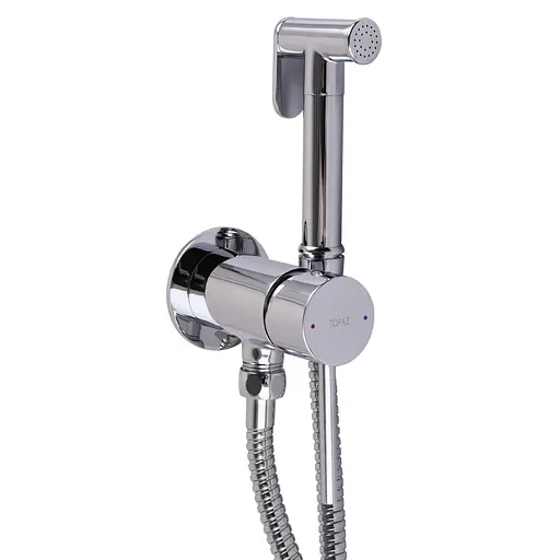 Змішувач гігієнічний TOPAZ LOFT TLF 32106-H39-C латунний моноблок для ванної з душовим шлангом і кріпленням - фото 7