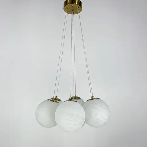 Люстра-пучок на 7 мраморных плафонов в латунном корпусе Ст. MJ 141/7 AB+WT (NEW) Line F - фото 2