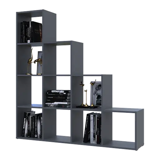 Стеллаж Doros Степь 4х4 Графит открытый 136.2х28.8х140.7 (41516167)