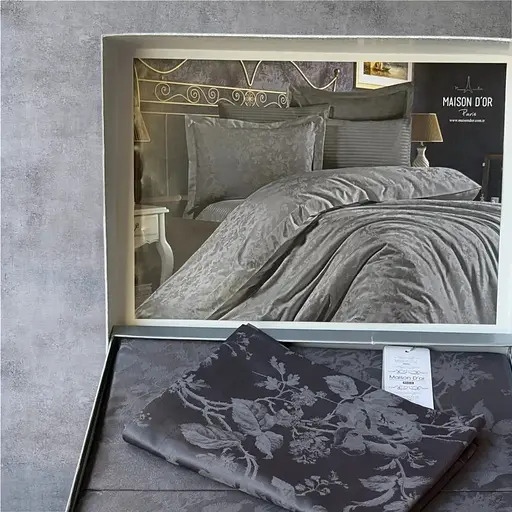 Постільна білизна Ruby Antrasit Сатин-Бамбук Maison D'or pbe0051907 - фото 3