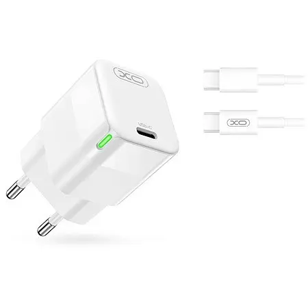 Швидкий зарядний пристрій XO CE06 1 Type-C PD 30 W з кабелем C C - фото 1