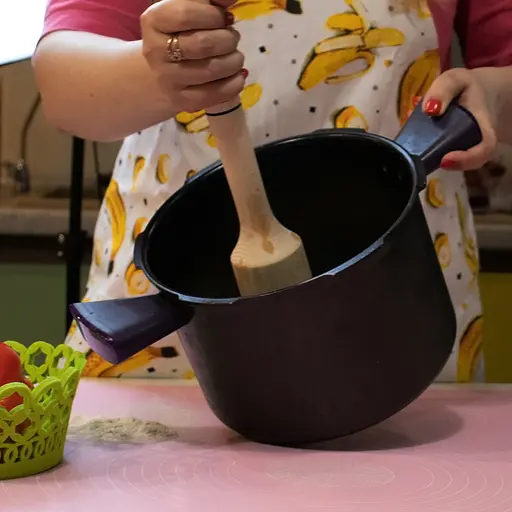 Толкушка картофелемялка фигурная средняя для картошки деревянная 30 см, Woodly Бежевый 84902 - фото 4