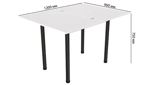Розкладний обідній стіл-формер Берта Ferrum-decor 750x1200x900 Чорний метал ДСП Білий 16 мм (FRD-105171) - фото 7
