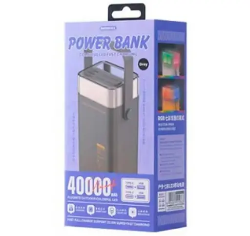 Універсальна зарядна батарея Power Bank Remax RPP-596 40000 mAh PD20W+QC22.5W з ліхтаремУніверсальна зарядна батарея Power Bank Re - фото 3