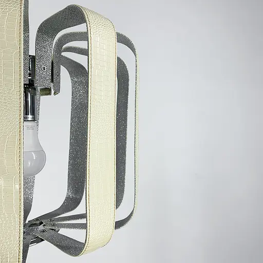 Люстра в корпусі із білої екошкіри Line.F S 1809/1 WT - фото 2