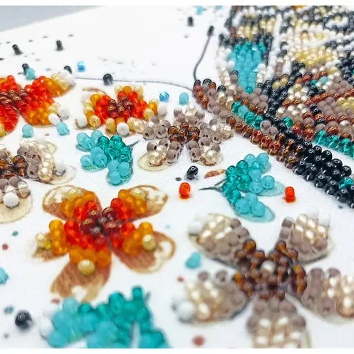 Набор-мини для вышивания бисером "Тигровые крылья" AM-239 15х15 см - фото 2