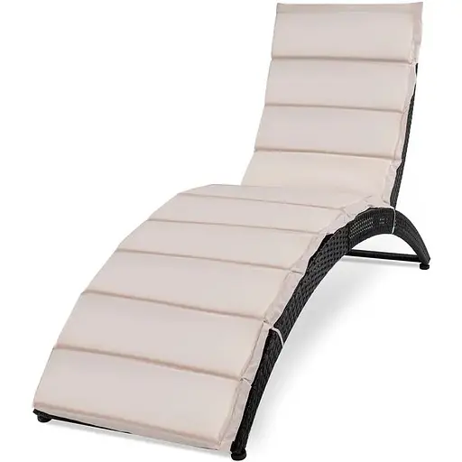 Садовый шезлонг Di Volio Ciampino черный/белый - фото 2