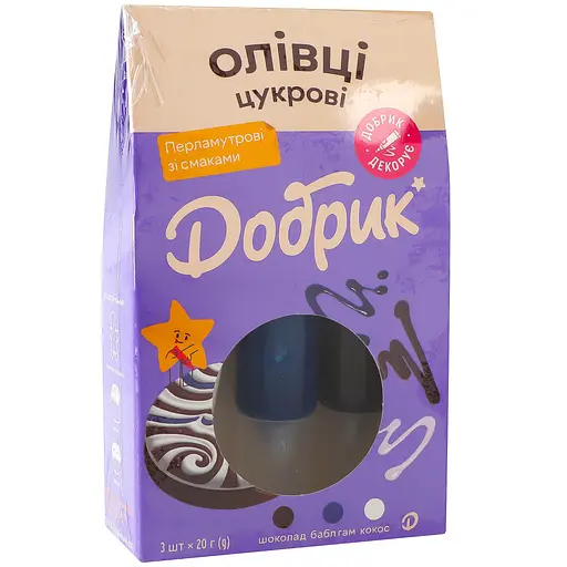 Кондитерские декорации Добрик Карандаши сахарные перламутровые со вкусами - фото 2