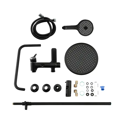 Душевая система Gappo G2403-6 с изливом, черный/хром, Черный матовый - фото 5