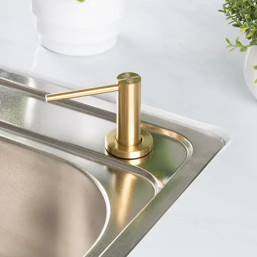 Дозатор для кухонної мийки золотий врізний Nett DFG-300 - фото 2