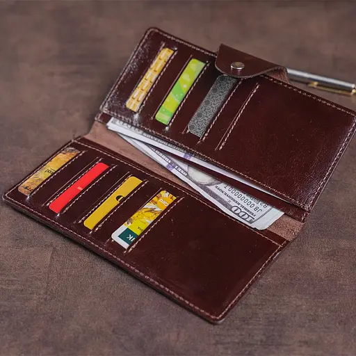 Кожаный портмоне Shvigel 18х8.5х1 см acs0016094 - фото 6