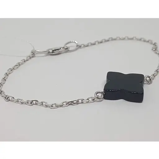 Серебряный браслет Империя золота с ониксом. БС011С 17,5 - фото 2