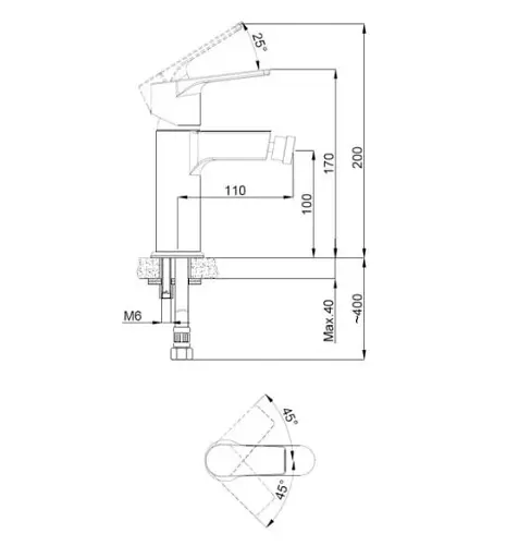 Смеситель для биде однорычажный Adell Azure подвод 1/2" Хром 30412 - фото 2