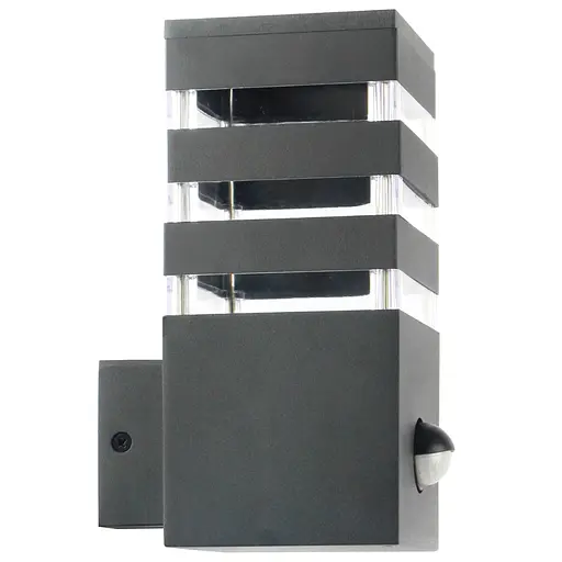 Вуличний світильник із датчиком руху Goldlux 317667 Teksas E27 1x12W IP44 GR - фото 1