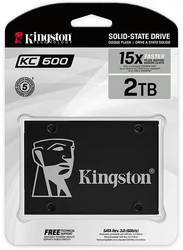Накопитель SSD 2TB Kingston KC600 2.5 SATAIII 3D TLC (SKC600/2048G) - фото 4