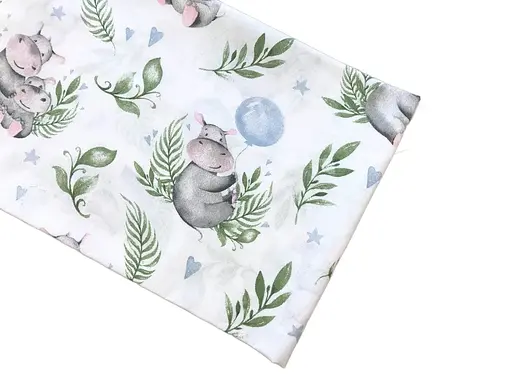Хлопковая пеленка Moontime 100х80см "Бегемотики" - фото 1