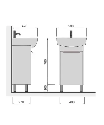 Тумба Мойдодир Dakota Craft 50 з умивальником Solo 50 дуб крафт - фото 2