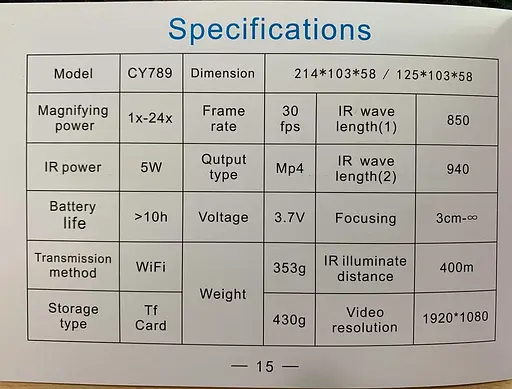 Монокуляр ночного видения Henbaker CY789 до 400 м + Wi-Fi - фото 9