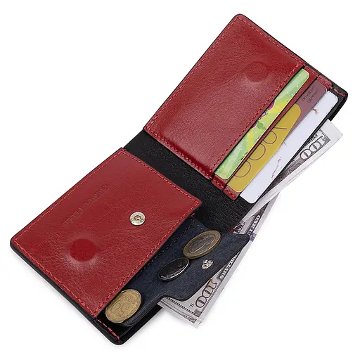 Женское кожаное портмоне Grande Pelle 11х9х2 см acs0018778 - фото 4