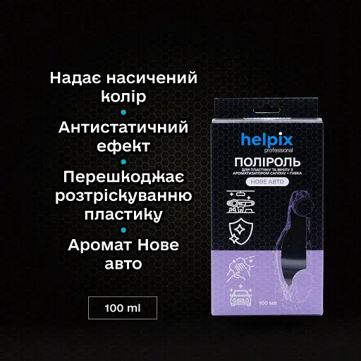 Полироль  Helpix Professional для пластика и винила с губкой Новое авто 100 мл - фото 2