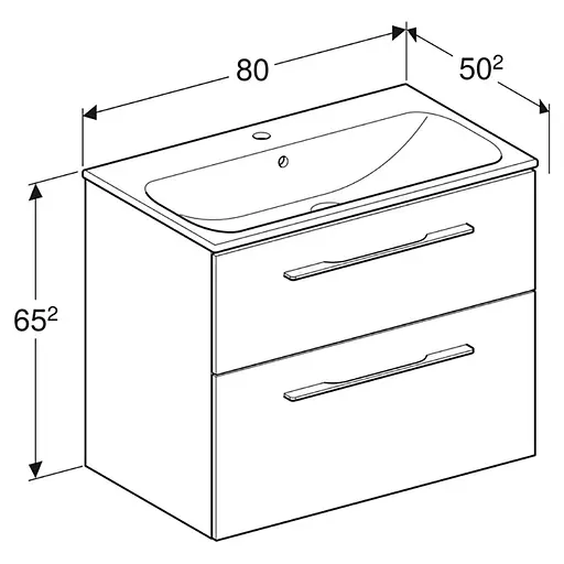 Тумба з умивальником Geberit Selnova Square 80 см 501.242.00.1 темний горіх - фото 3