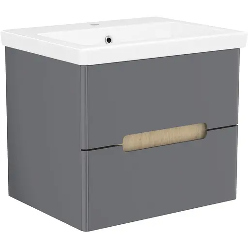 Тумба з умивальником Volle Solo 60 см Сірий 1910.306009 - фото 1