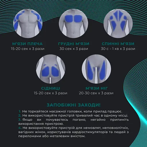 Перкусійний масажний пістолет Booster Lightsaber Mini (6 насадок) - фото 9