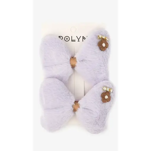 Заколки для девочки Polin 2 шт 4048A-6 Сиреневый - фото 1