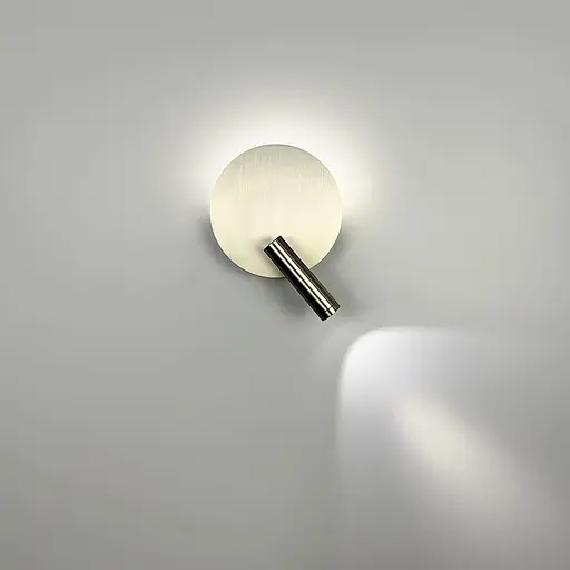 Сатинове бра зі спотом у круглому корпусі Ø 15 см Line F Арт. WJ034/150 Sand Nickel - фото 3