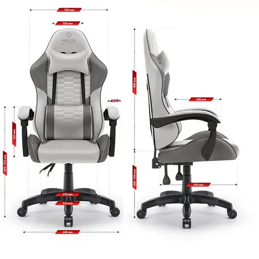 Компьютерное кресло Hell's HC-1000 Grey (тканина) - фото 7