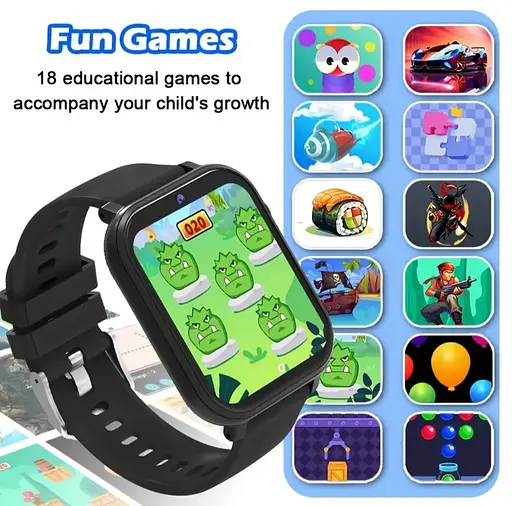 Детские умные часы с камерой, играми, мониторингом сна, шагомером, будильником, фонариком и др. Черные - фото 7