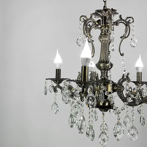 Підвісна кришталева люстра Crystal Life у бронзовому корпусі на 5 ламп Line.F 11549/5 - фото 4