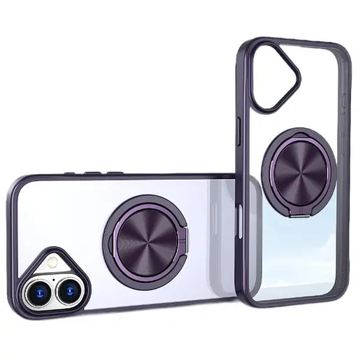 Чохол Epik TPU+PC Metal Ring with MagSafe для Apple iPhone 16, 6.1 Темно-фіолетовий - фото 2