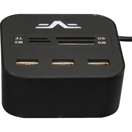 USB-хаб Frime 3-портовый с кардридером All-in-One Black (FHC-AllinOne3p2B)
