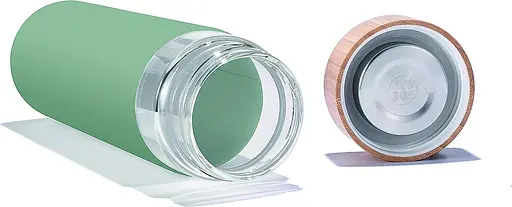 Бутылка стеклянная OldBro бамбуковая крышка с защитным силиконовым чехлом Olive 590 мл - фото 3