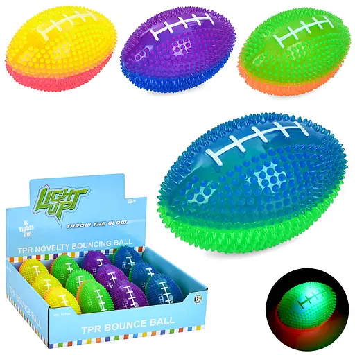 М’яч дитячий регбі, MS4496, 150 г, 8 см, масажний, світло (В асортименті) - фото 2