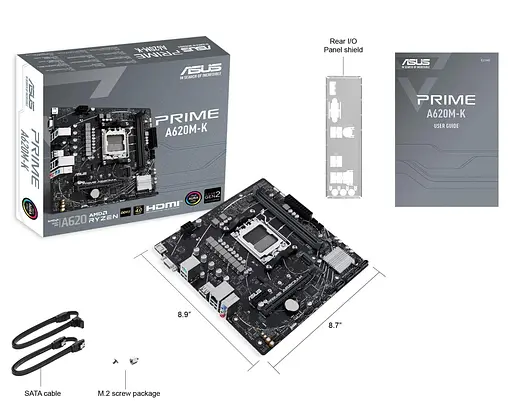 Материнська плата ASUS PRIME A620M-K (PRIME A620M-K) (Socket AM5, AMD A620, Micro-ATX) - фото 5