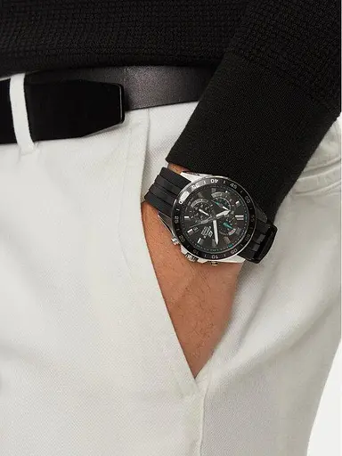 Водонепроникні кварцові наручні годинники Casio оригінал Японія Edifice EFV-550P-1AVUEF з полімерним ремінцем - фото 8