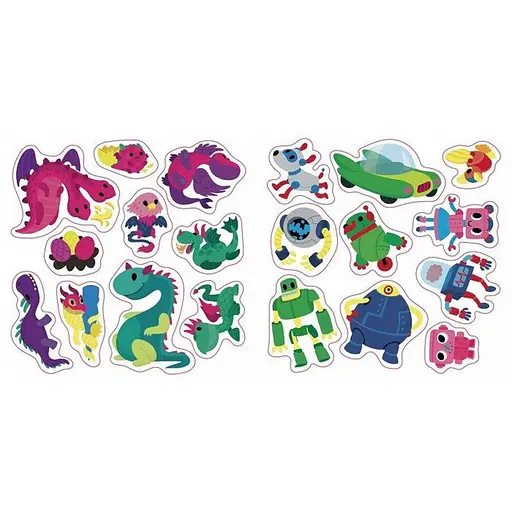 Альбом с наклейками "Волшебные миры. Роботы. Монстрики. Драконы. Пришельцы" 1388003 - фото 4