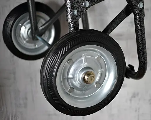 Візок для покупок на металевих колесах 95 × 35 × 30 см синій в клітинку (2205) - фото 3