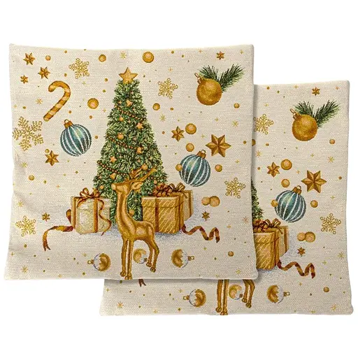 Наволочка гобеленова Lefard Baloo Lurex Різдвяна Історія 45x45 см (732-380)