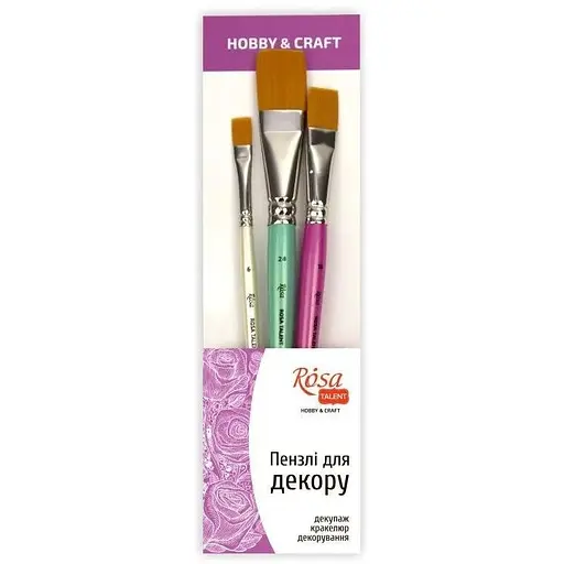 Набор кистей №1 для декора синтетика 3 шт.