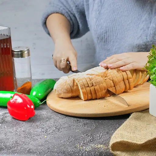 Нож зубчатый кухонный для нарезки хлеба с длинной пилой из нержавеющей стали 48 см, Kitchen Master Серебристый 85528 - фото 5