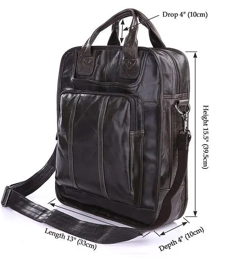 Чоловіча шкіряна сумка Vintage 33х39,5х10 см sum0012457 - фото 2