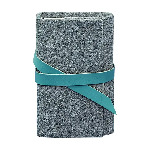 Фетровий жіночий блокнот (Софт-бук) 1.0 з шкіряними бірюзовими вставками - фото 6