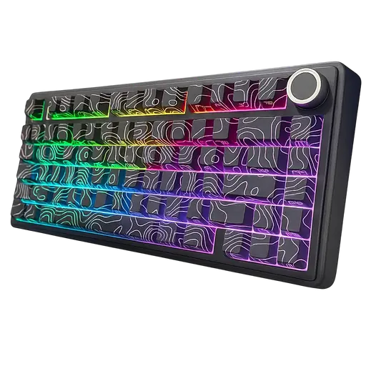 Клавиатура беспроводная Aula F75 RGB Side Printed Contours Black - фото 2