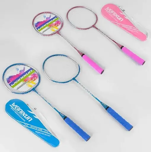 Бадмінтон C 40196 2 ракетки, в чохлі (6900067401960) Рожевий - фото 4