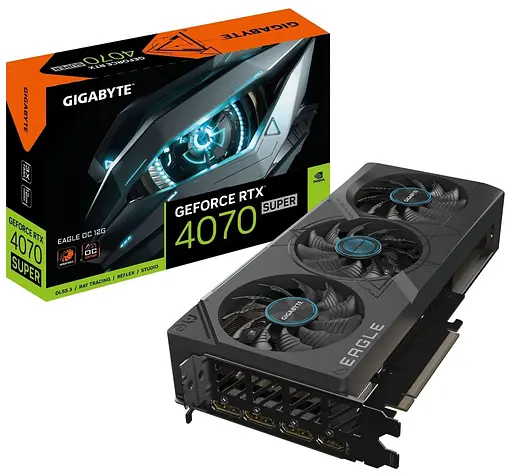 Видеокарта Gigabyte RTX 4070 SUPER 12Gb Eagle OC (GV-N407SEAGLE OC-12GD) (GDDR6X, 192 bit, PCI-E v4.0) Б/у - фото 8