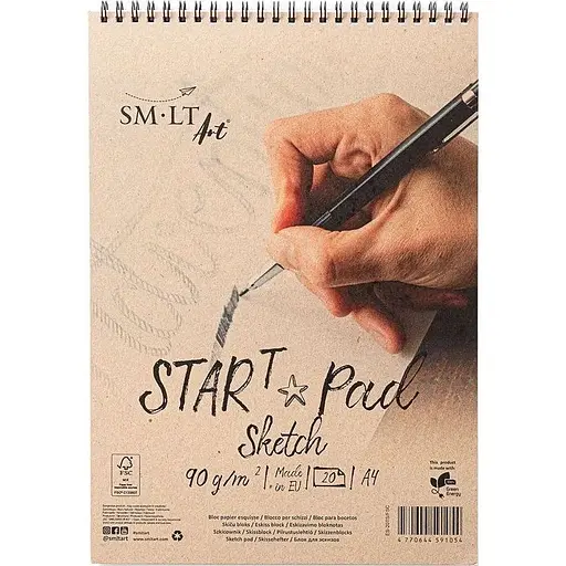 Альбом для эскизов на спирали SM-LT Art STAR T А4 90г/м2 20л - фото 1
